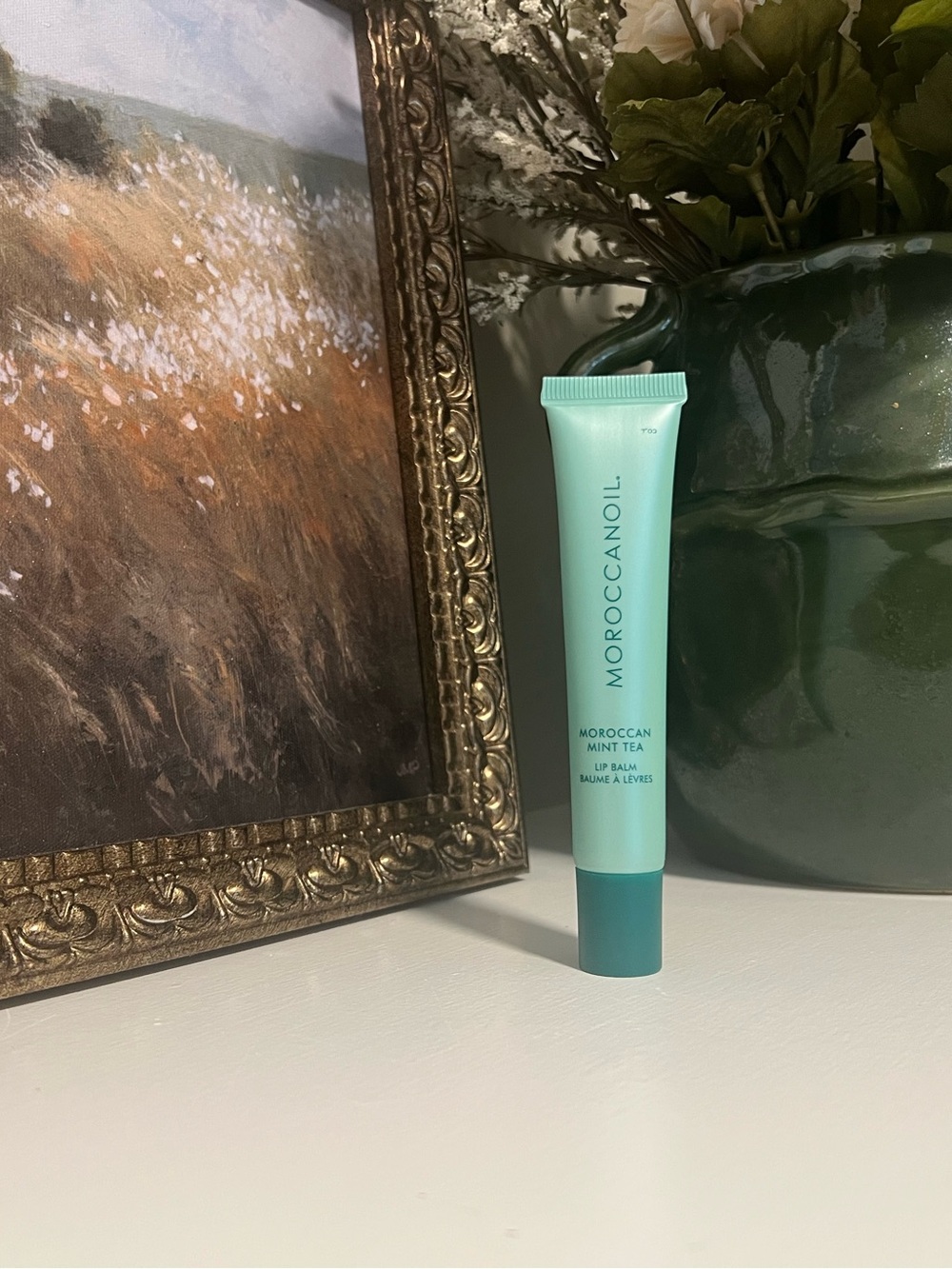 Moroccanoil lip mask mint tea.